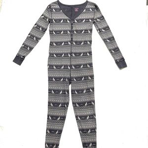 Gray Cat Full Body Jumpsuit Pajamas Xhiliaration Size XS